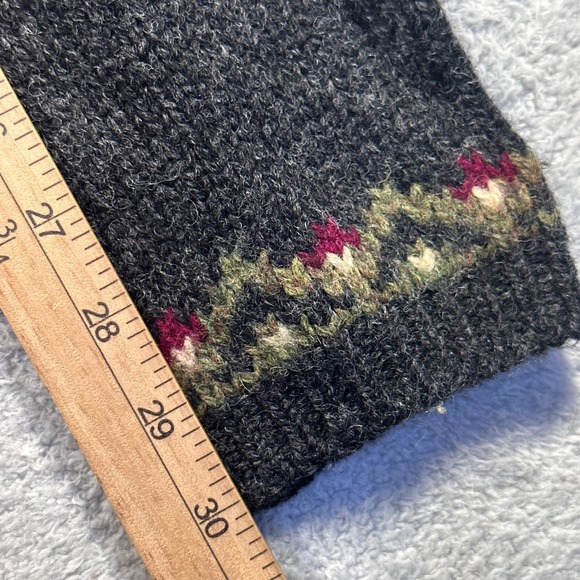 Vintage Y2K‎ American Eagle 100% Wool Fair Isle Sweater Womens L Mock Neck Gray - Picture 8 of 8